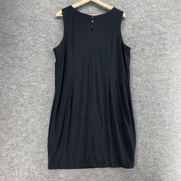 Scarlett Dress Women 18 Plus Black Shift Midi Sleeveless Round Neck Hook & Eye - Picture 2 of 7